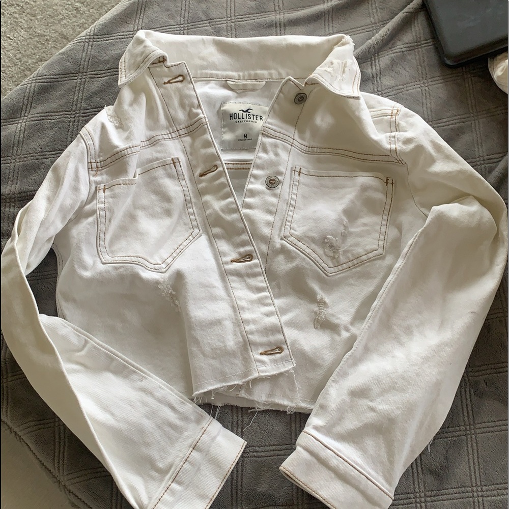 Distressed White Jean Jacket from Hollister!